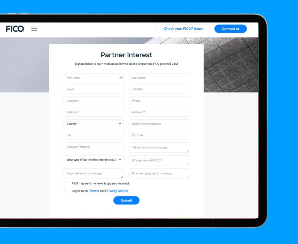 FICO Partner Interest Form