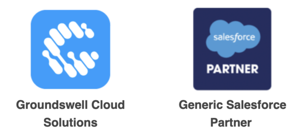 Groundswell Cloud Solutions logo versus a Generic Salesforce Partner logo