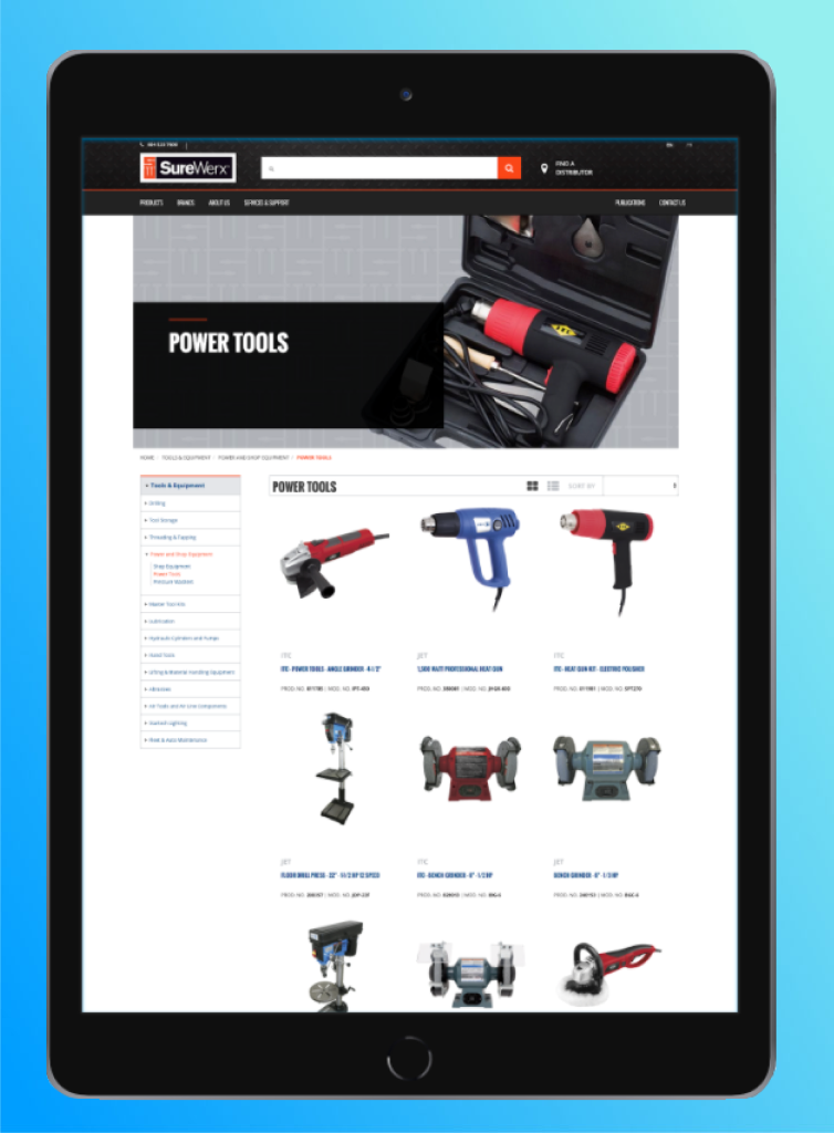 SureWerx 24-hour digital storefront to facilitate the distributor’s online orders at any given time

